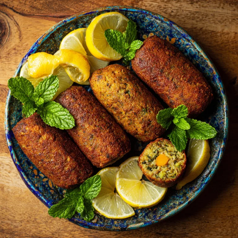 brick-viande-hachee-croustillant-vue-dessus-assiette-traditionnelle-accompagnements