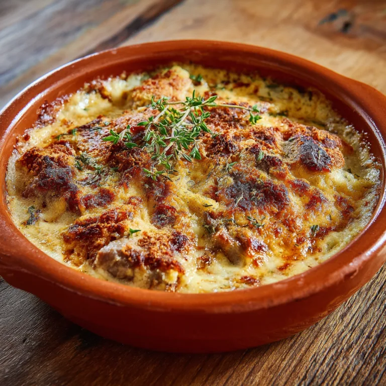 Parmentier de canard aux légumes fondants doré et gratiné dans un plat traditionnel français