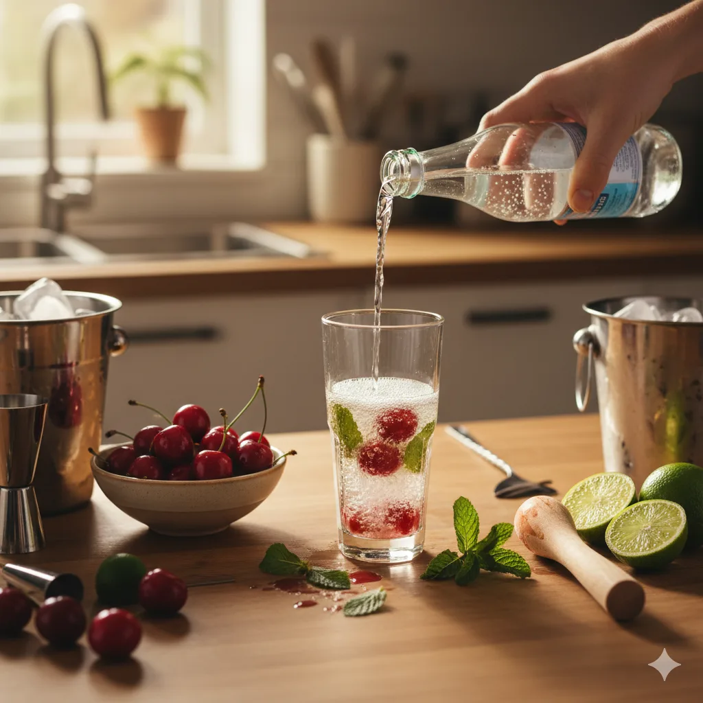 Préparation cocktail cerise maison étape par étape cuisine recette facil