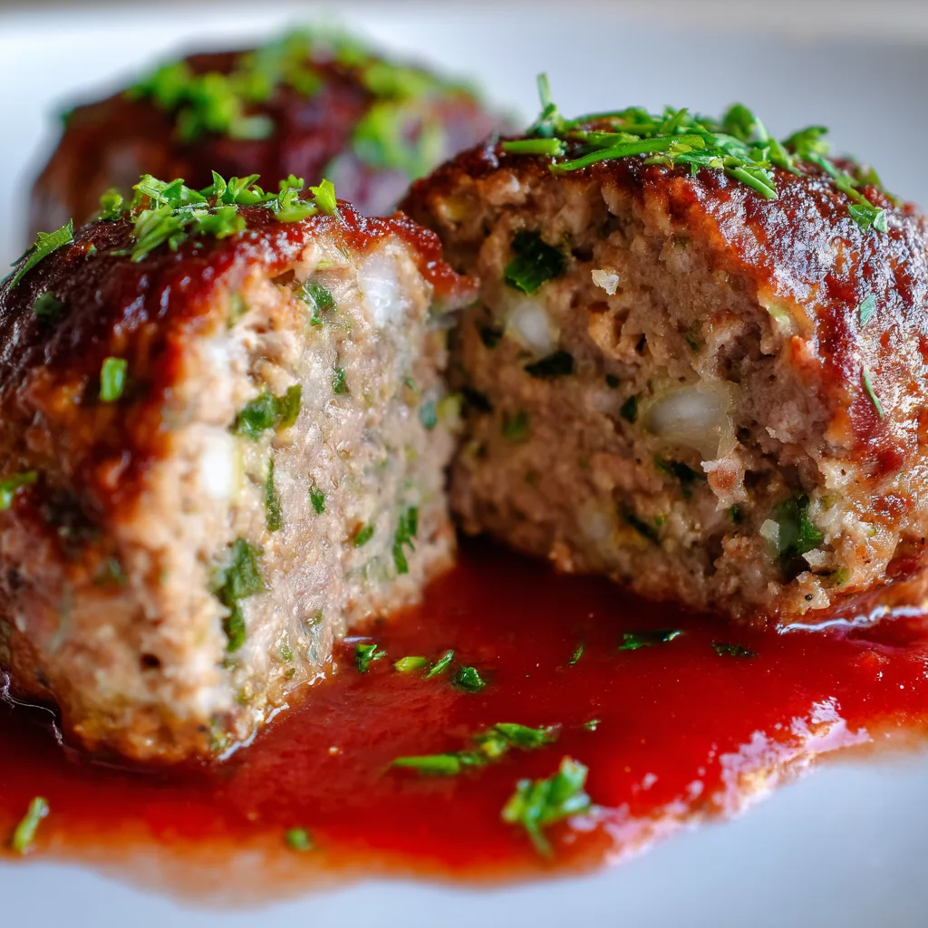Boulettes de viande moelleuses texture intérieure gros plan