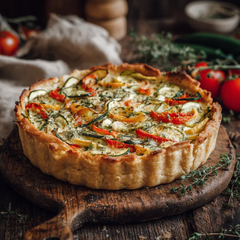 Cake salé aux légumes de saison moelleux vue de dessus