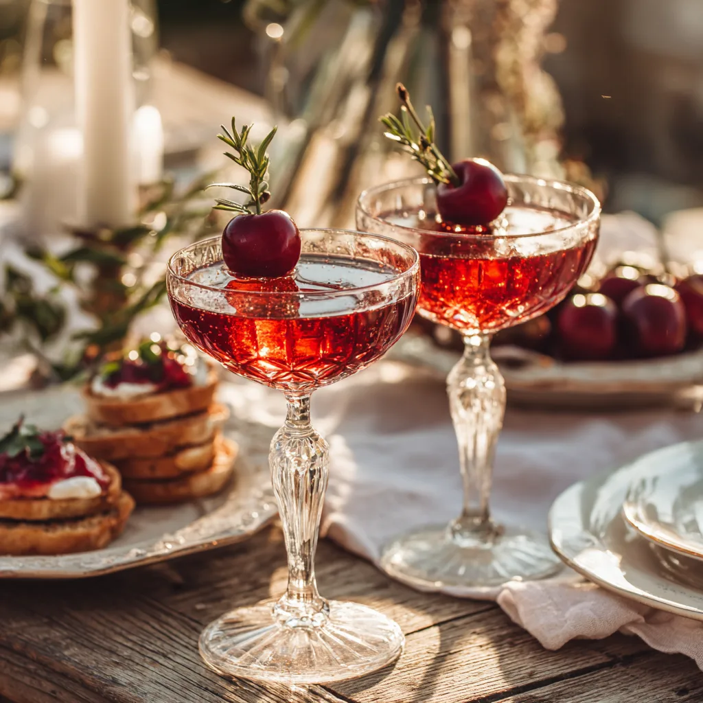 cocktail-cerise-petillant-presentation-table-aperitif-elegant