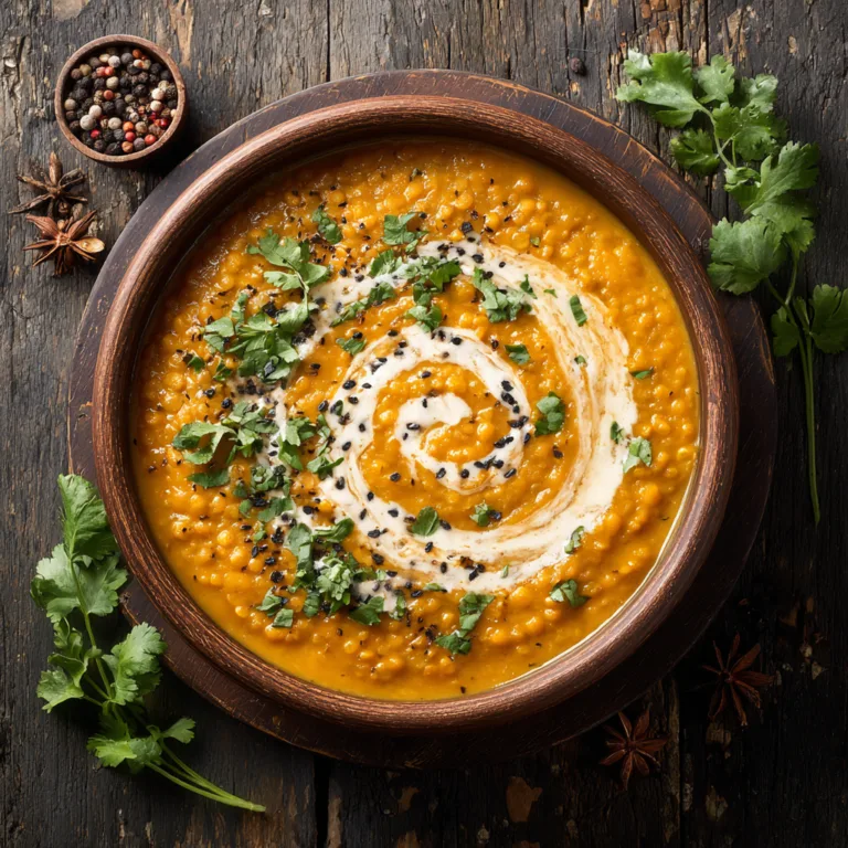 Présentation complète du curry indien lentilles avec riz basmati et naans sur une table dressée