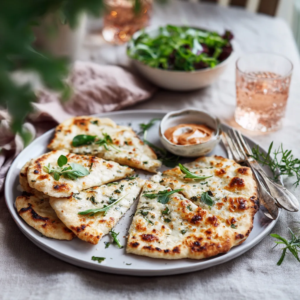 pizza-naan-presentation-table-accompagnements-salade-verte