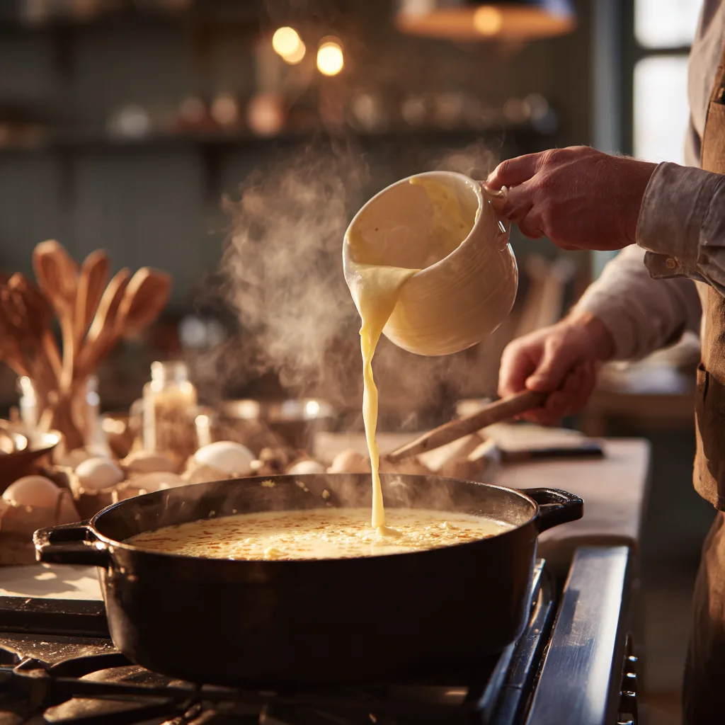 Préparation blanquette de veau printanière liaison crème jaunes d'oeufs cocotte