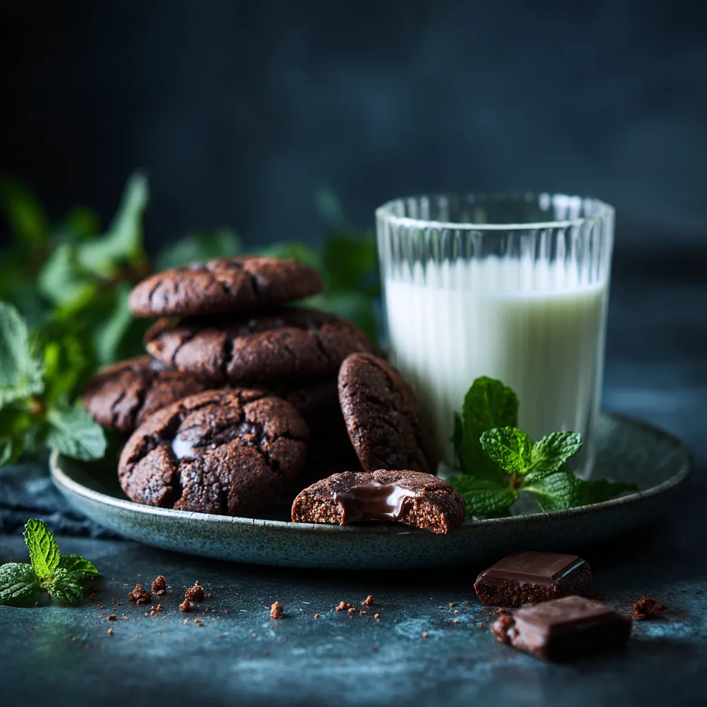 Présentation finale cookies cœur fondant chocolat avec verre de lait