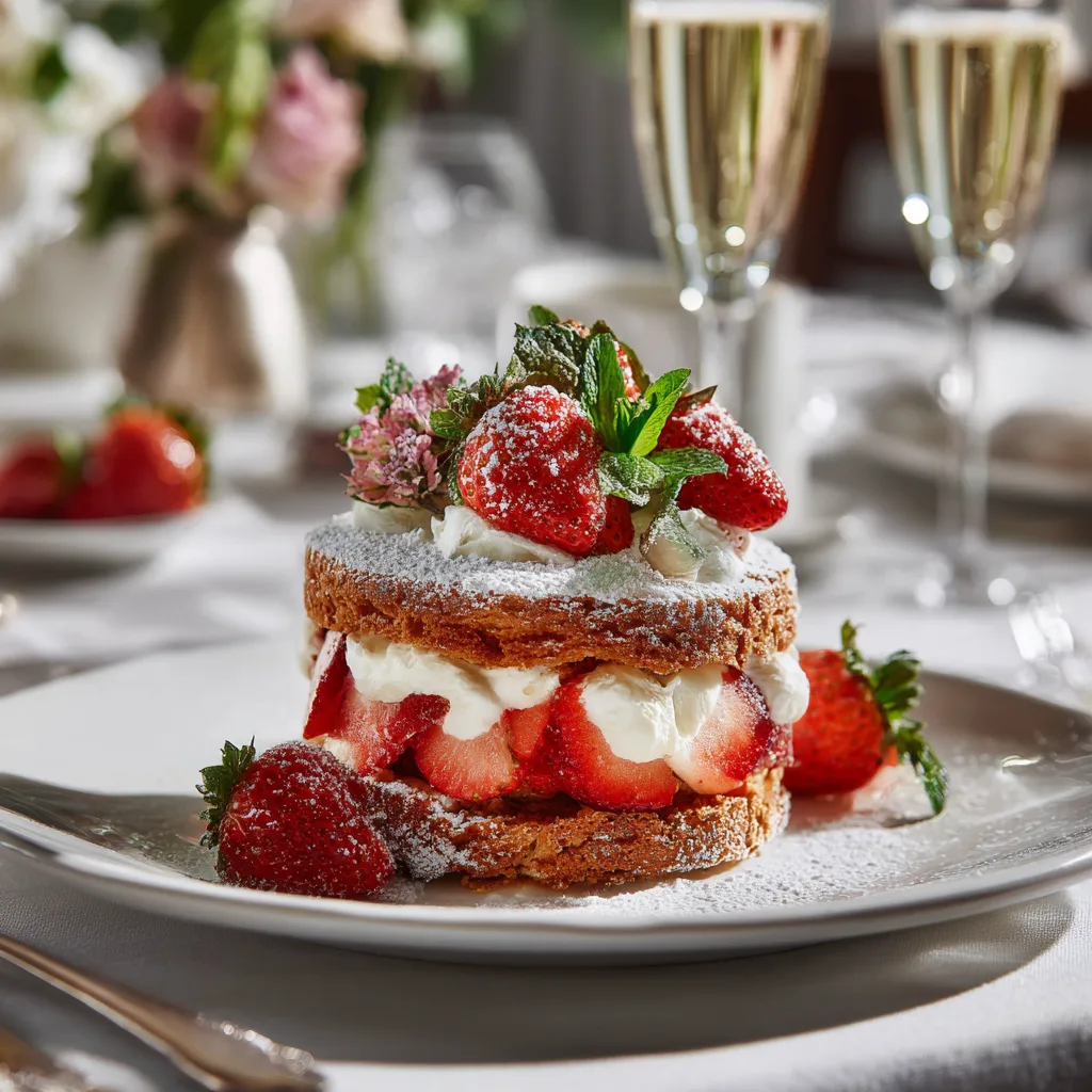 Fraisier maison élégamment présenté sur table avec fraises fraîches et sucre glace