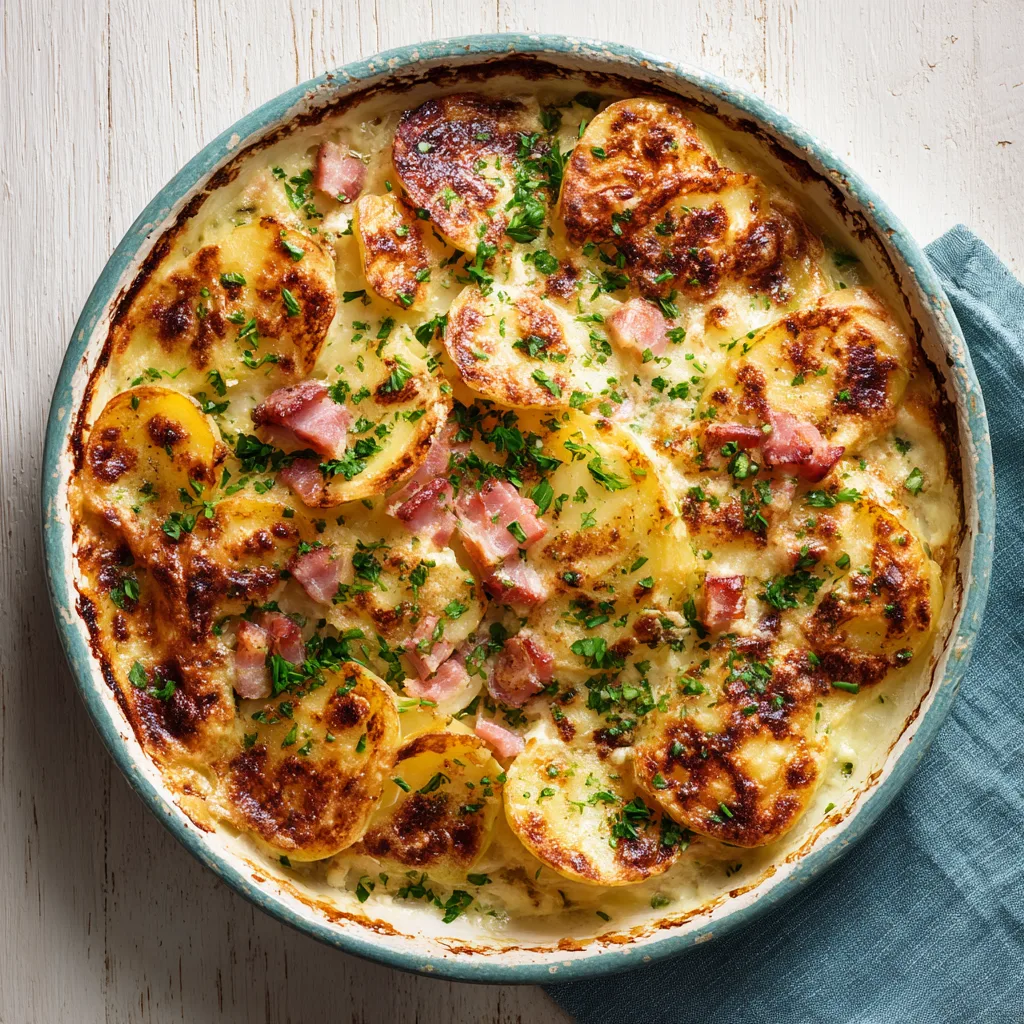 Gratin de pommes de terre au lard