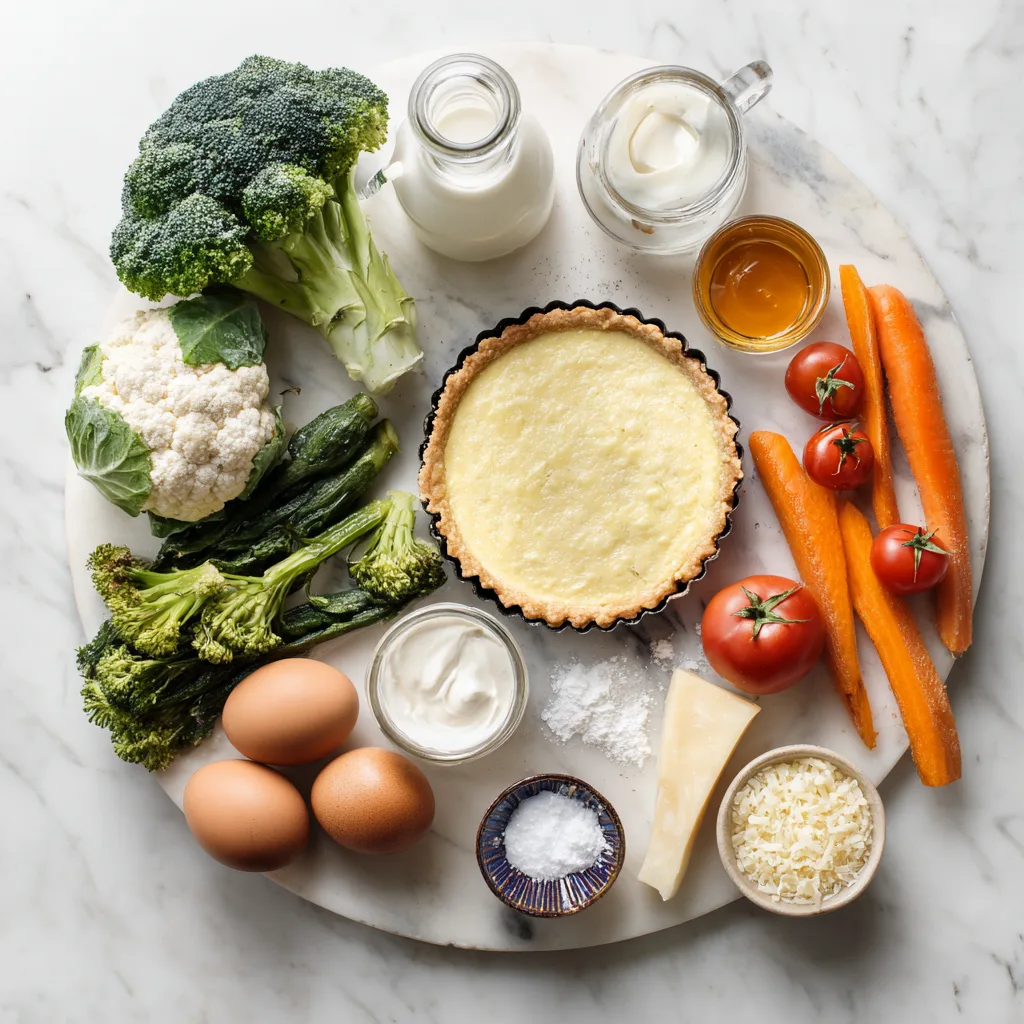 Gros plan mini-quiche aux légumes coupée révélant garniture crémeuse et légumes colorés