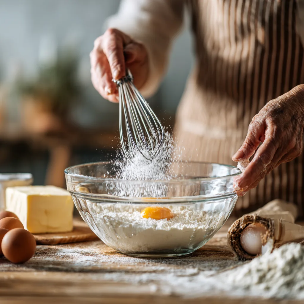 preparation pate madeleines fouetter oeufs sucre