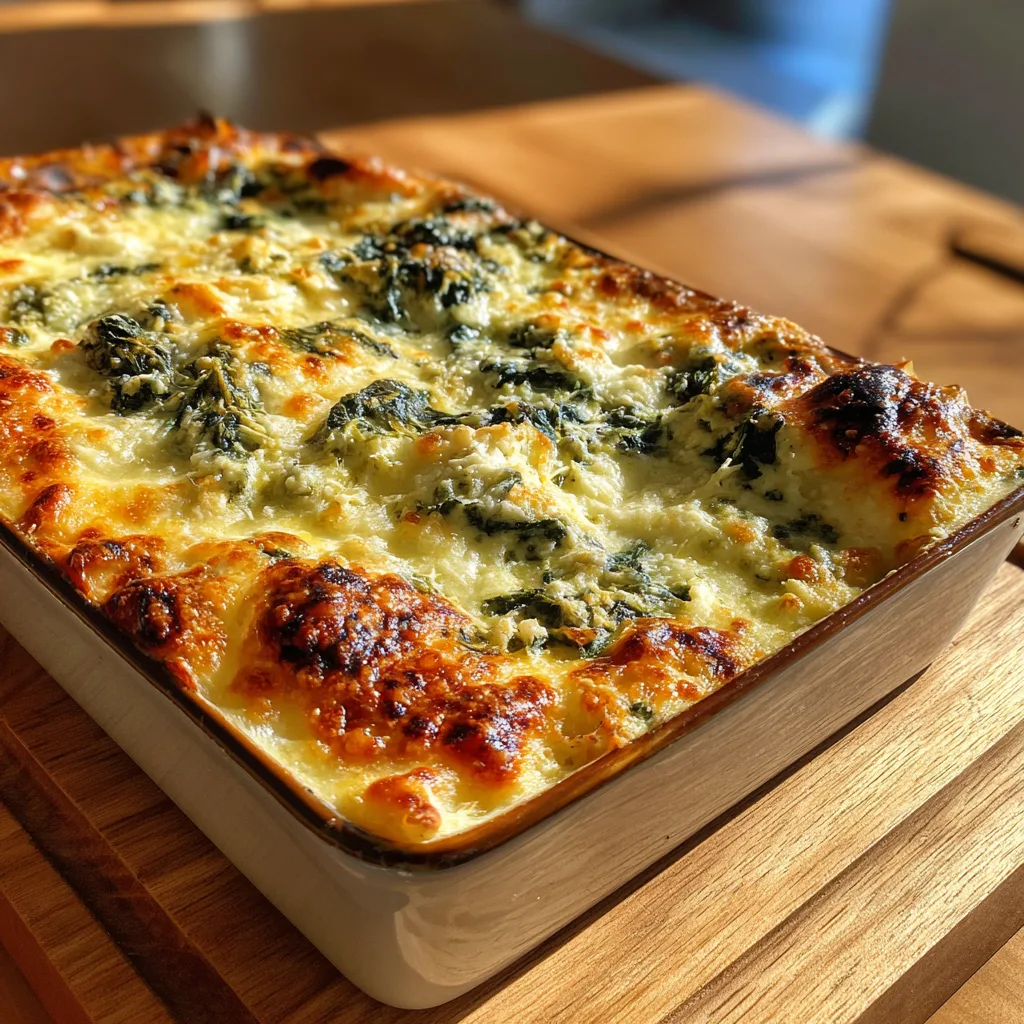 Montage des couches de lasagnes aux épinards et ricotta dans le plat
