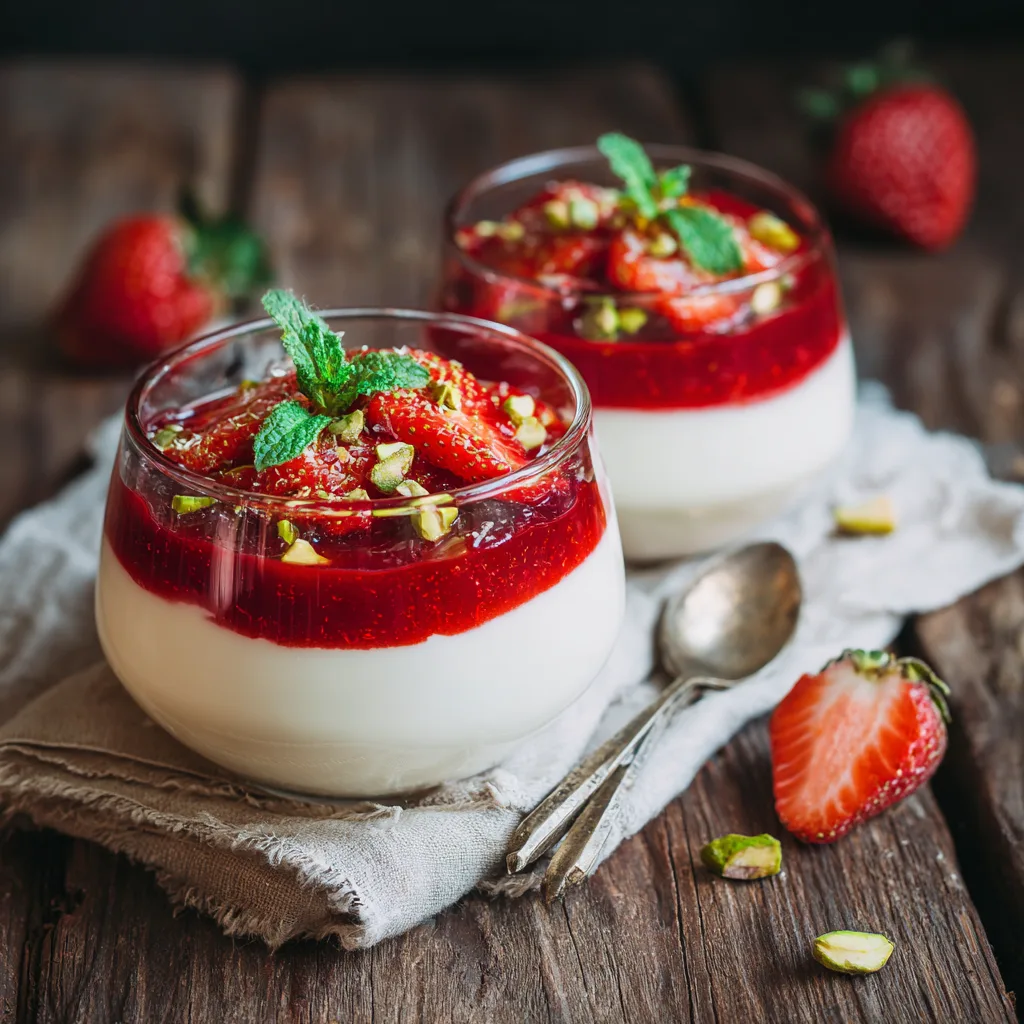 panna cotta aux fraises coulis maison verrine dessert italien facile