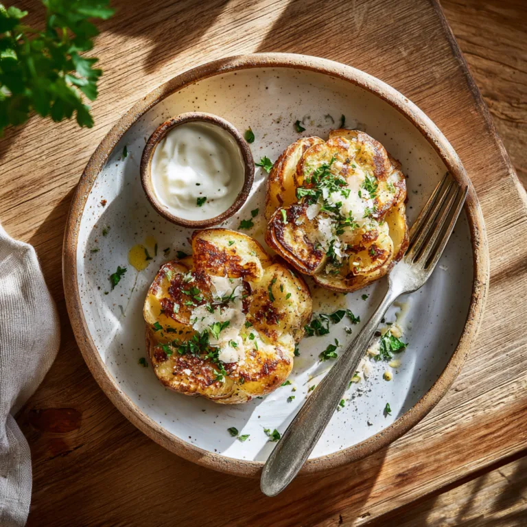 Gros plan texture croustillante pommes de terre smashées