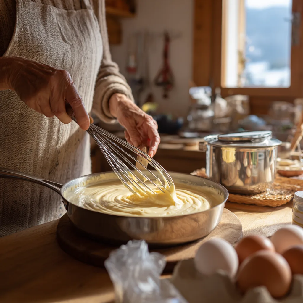 Préparation crème mascarpone pour verrine fraise mascarpone fouet main