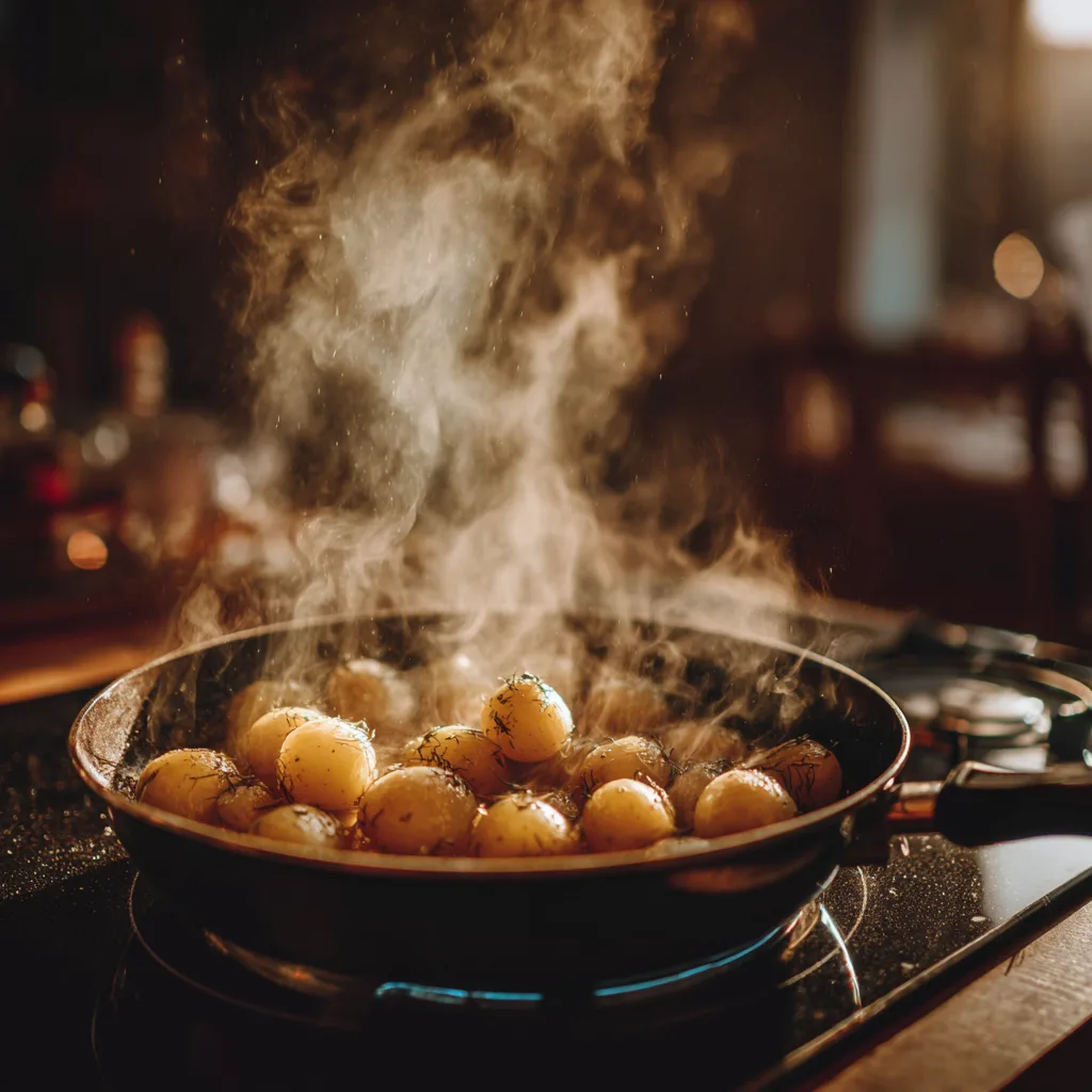 Précuisson pommes de terre smashées dans casserole eau bouillante