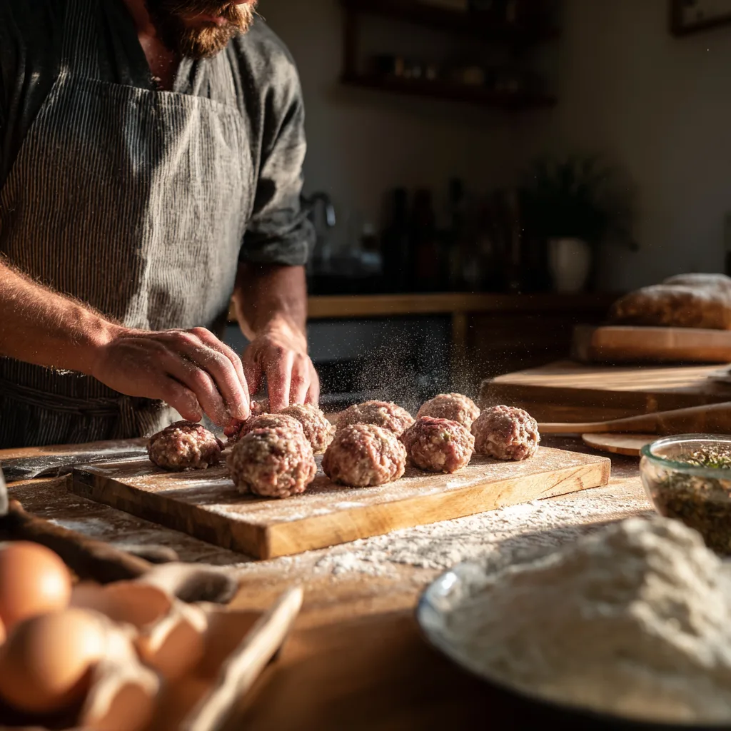 Préparation boules de viande pour burger smash maison