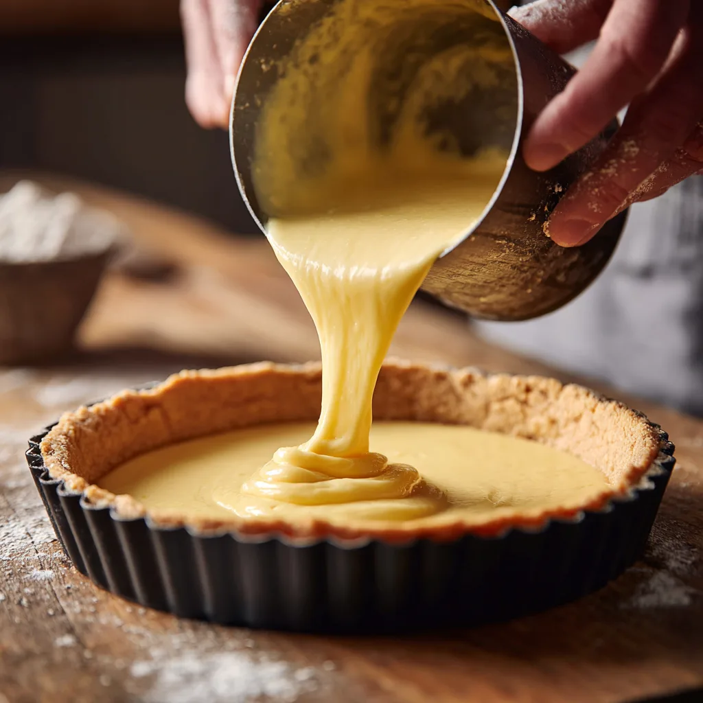 Préparation appareil flan pâtissier vanille crème en casserole