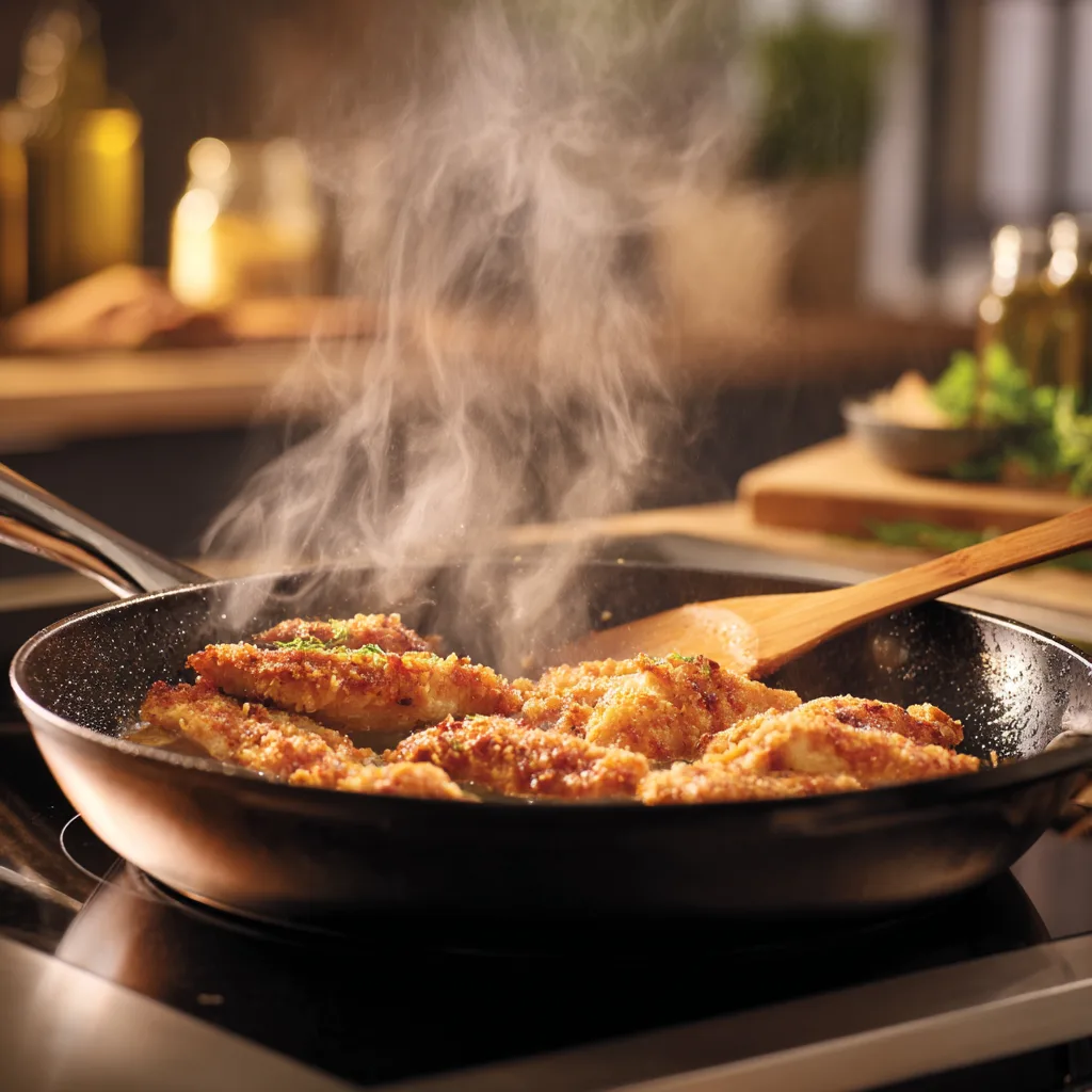 Cuisson poulet croustillant wrap à la poêle étape 2