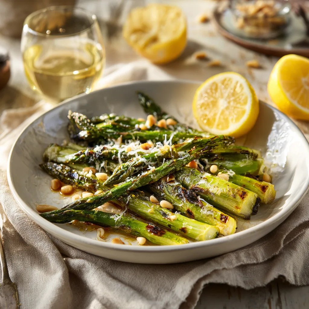 Salade asperges grillées parmesan plat final table